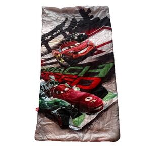 Disney Pixar Cars 2 Mach Speed Lightning Mcqueen Kids Sleeping Bag W/Carry Bag